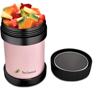 Small Thermos Food Jar for Women, Men & Kids - Stainless Steel Thermo Lunch Box- Pink