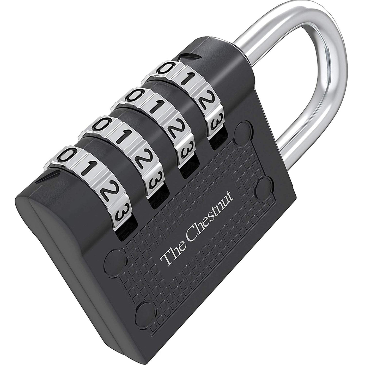 (Black) - Padlock - 4 Digit Combination Lock for Gym, Sports, School & Employee Locker, Outdoor, Fence, Hasp and Storage