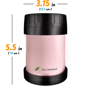 Small Thermos Food Jar for Women, Men & Kids - Stainless Steel Thermo Lunch Box- Pink