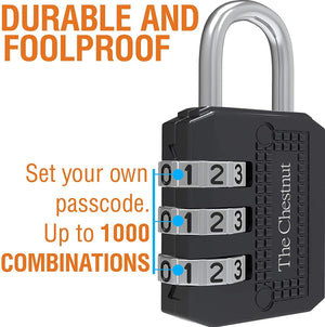 Padlocks with 3 Digit Combination 2 Pack